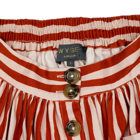 Wyse Red/White Button Through Skirt