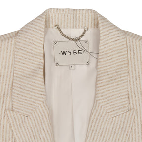 Wyse White/Brown Pushed Up Sleeve Blazer