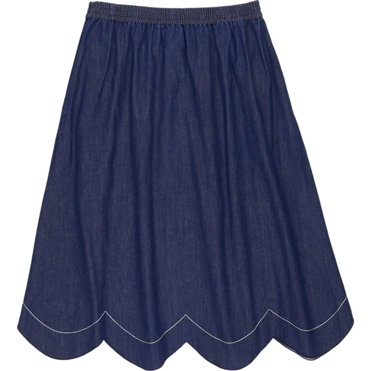 Wyse Indigo Mahilde Scallop Skirt