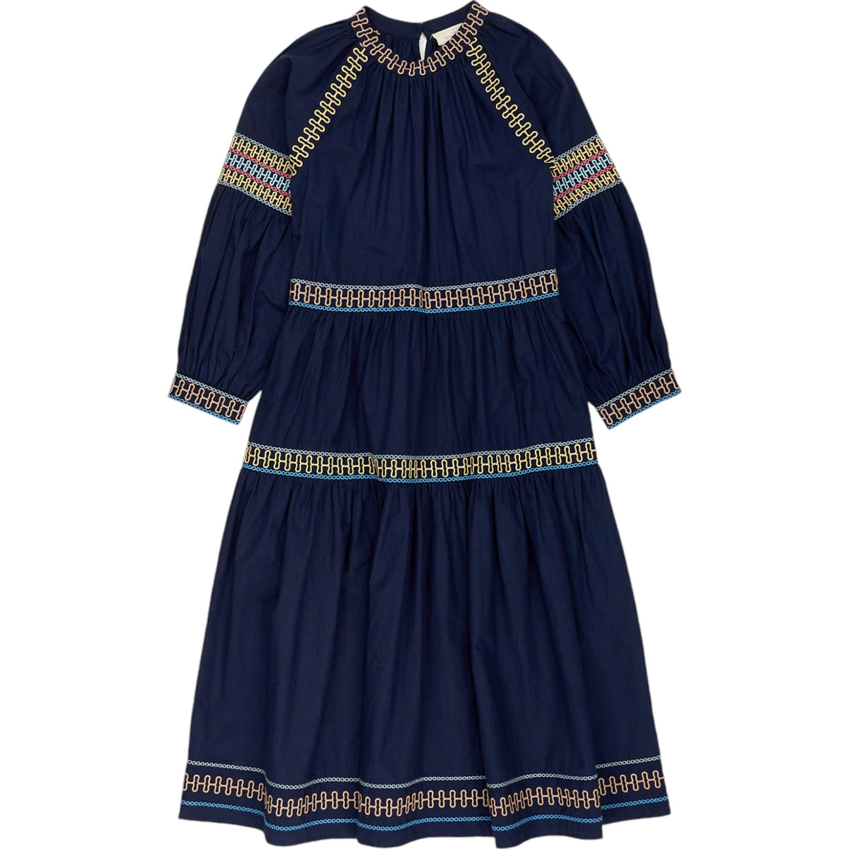 Wyse Navy/Multi Embroidered Dress