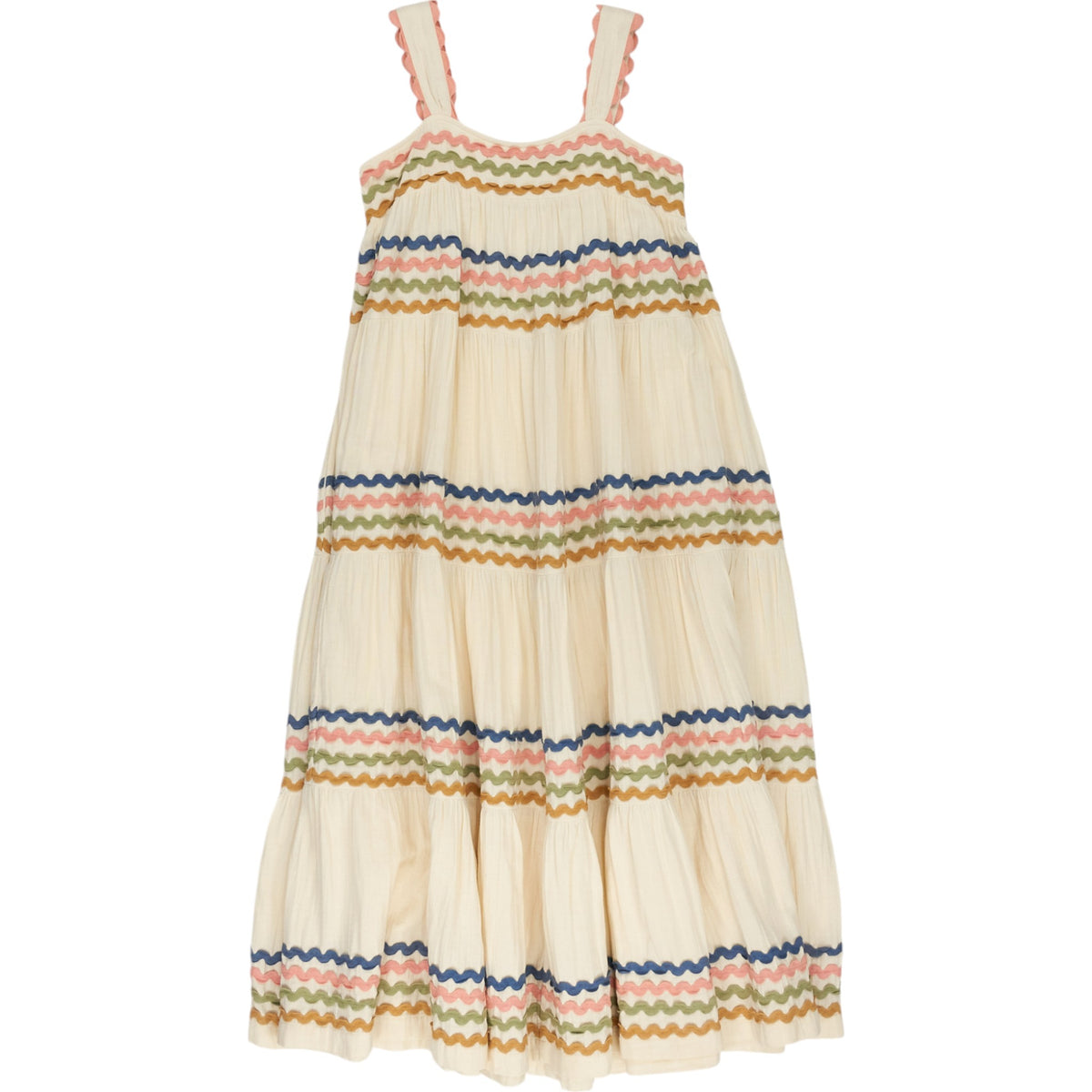 Wyse Cream/Multi Ric Rac Dress