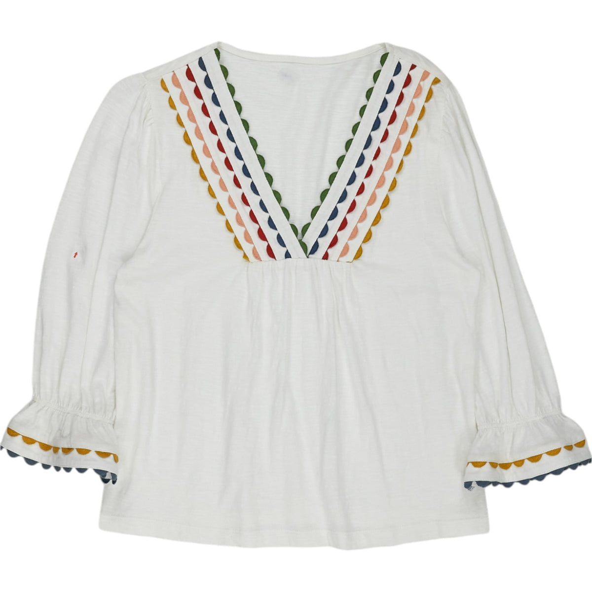 Wyse White Lizzie Jersey Ric Rac Top