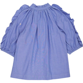 Wyse Blue Chambray Frilled Shirt