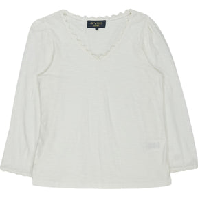 Wyse White Slub Ric Rac Top