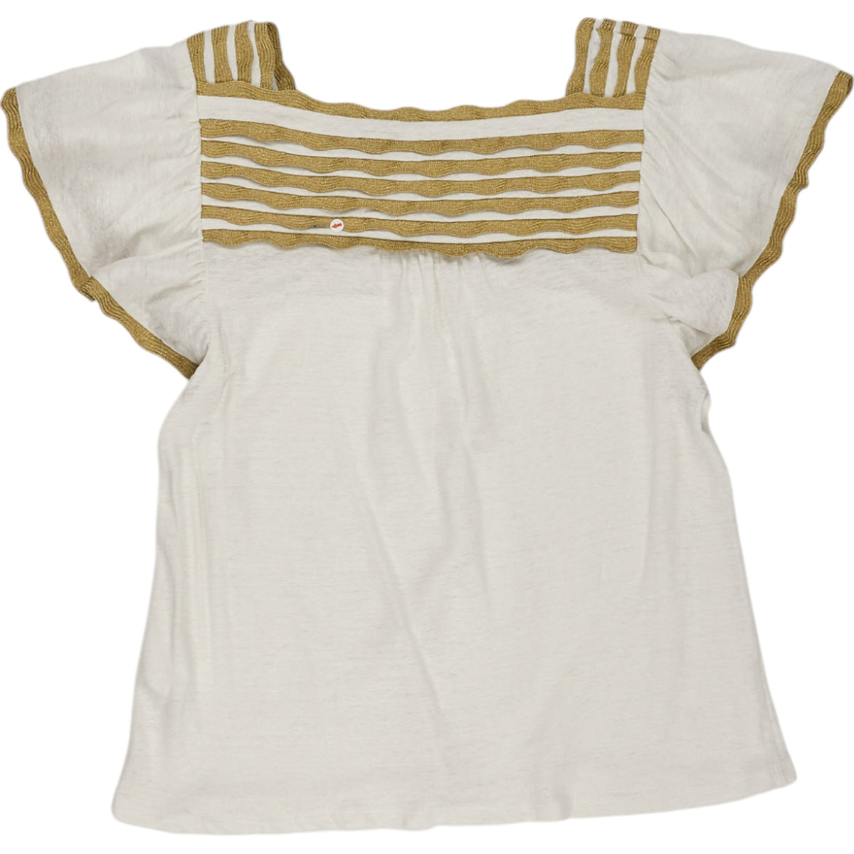 Wyse White/Gold Ric Rac Top