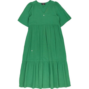 Wyse Green Crinkle Midi Dress