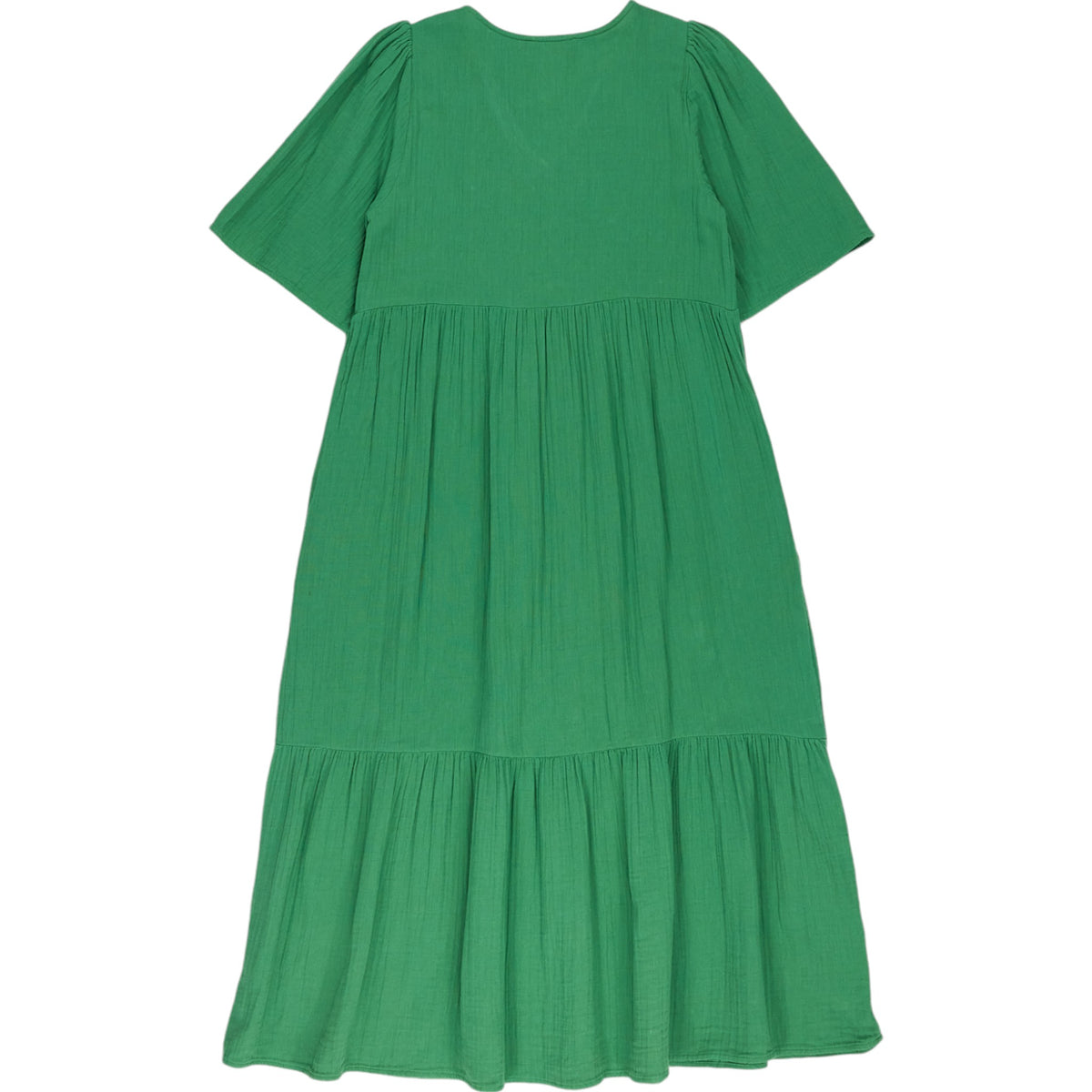 Wyse Green Crinkle Midi Dress