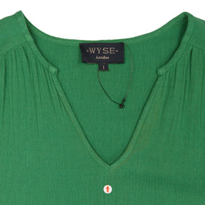 Wyse Green Crinkle Midi Dress