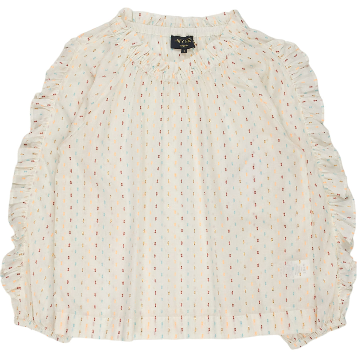 Wyse Ivory/Multi Calais Clip Dot Blouse