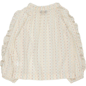 Wyse Ivory/Multi Calais Clip Dot Blouse