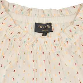 Wyse Ivory/Multi Calais Clip Dot Blouse