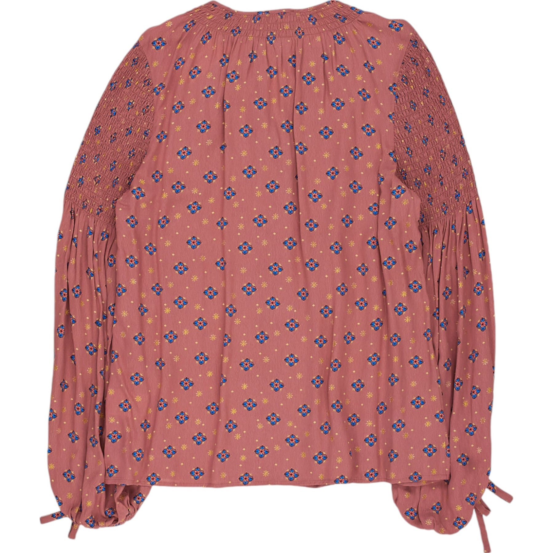 Wyse Pink Mini Geo Crepe Blouse