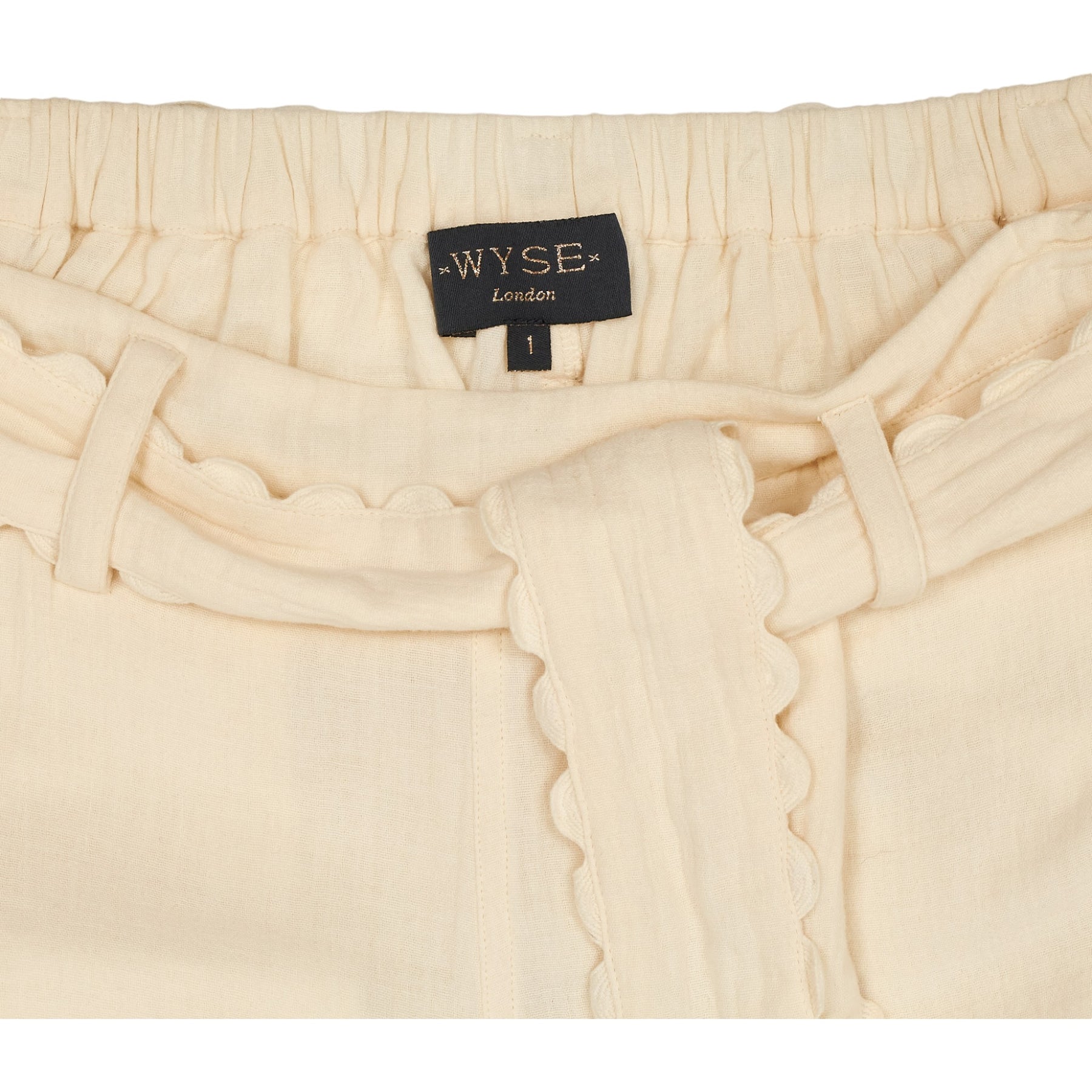 Wyse Cream Delphine Double Barrel Leg Trouser