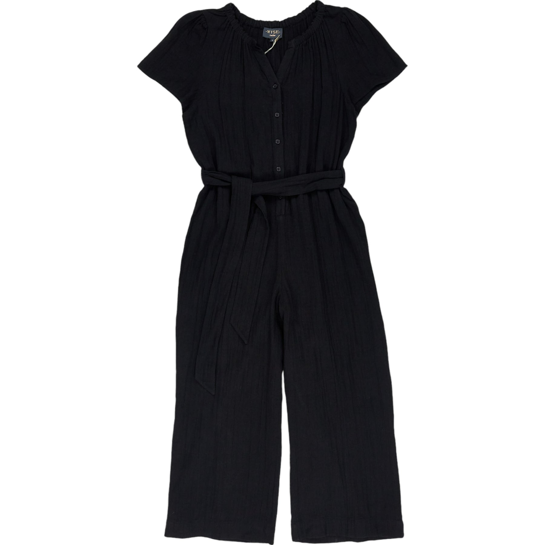 Wyse Black Naomi Double Gauze Jumpsuit