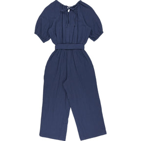 Wyse Blue Elsa Tie Detail Double Gauze Jumpsuit