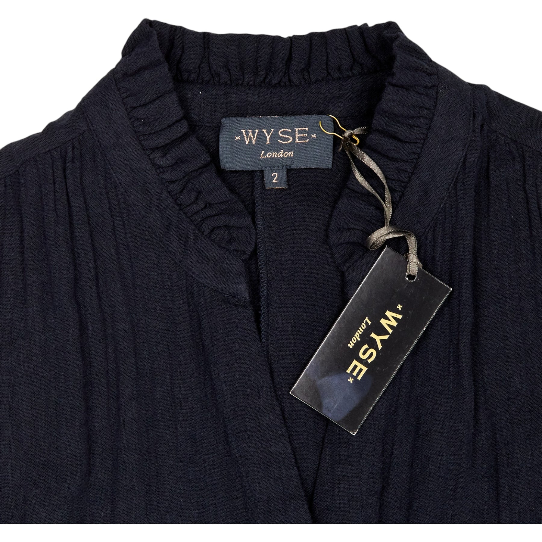 Wyse Navy Josie Button Through Jumpsuit