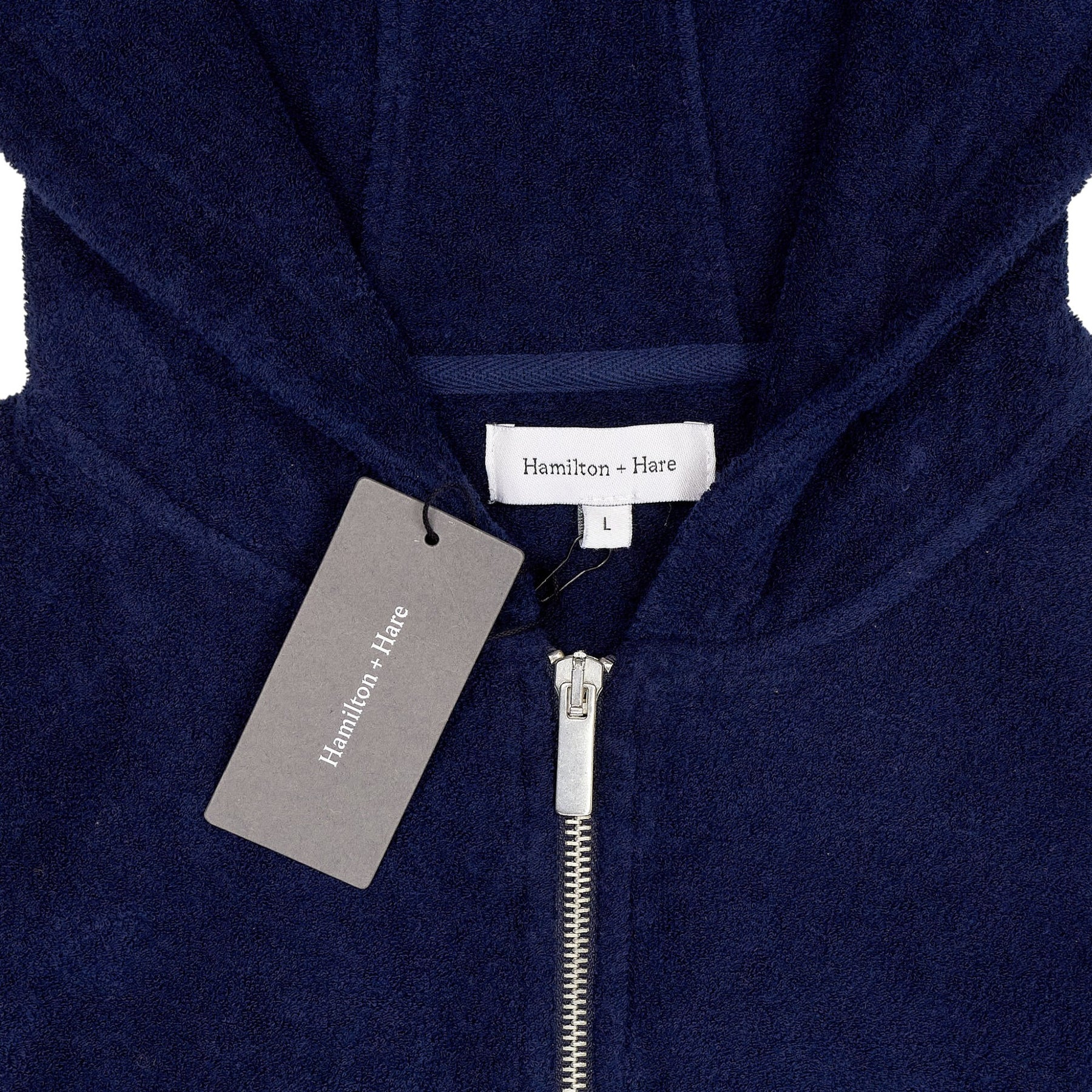 Hamilton + Hare Navy Terry Hoodie