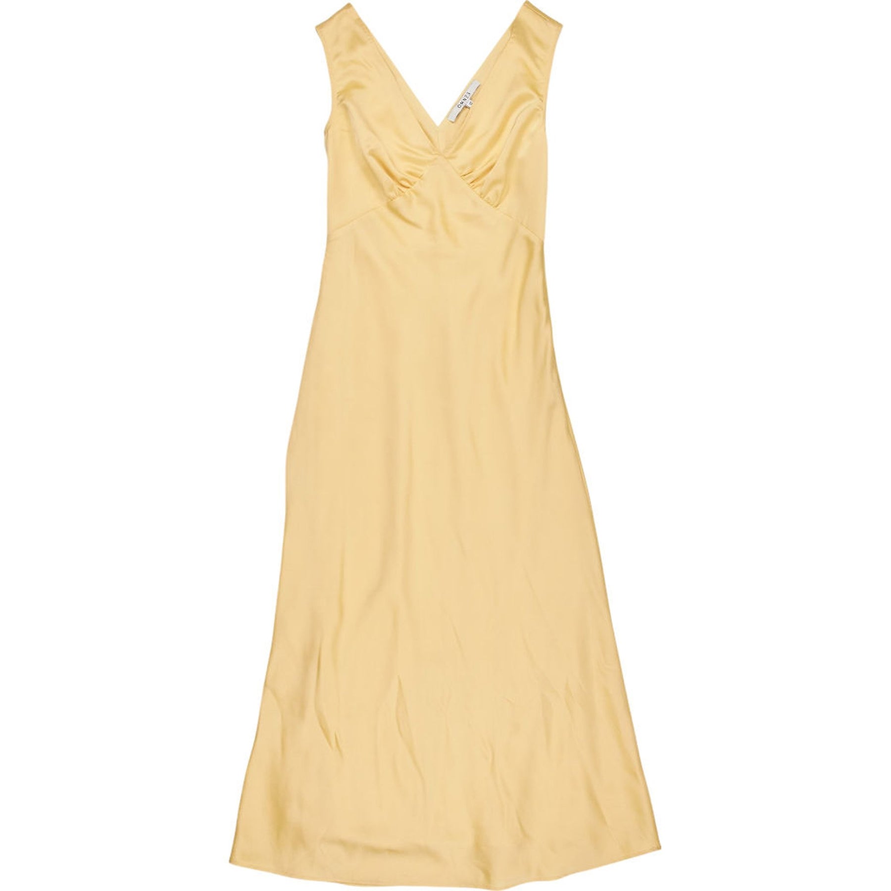 OMNES Yellow V-Neck Midi Dress