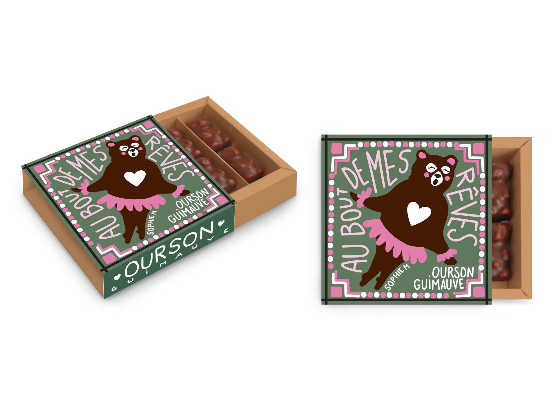 French Chocolate Marshmallow Bears Gift Box