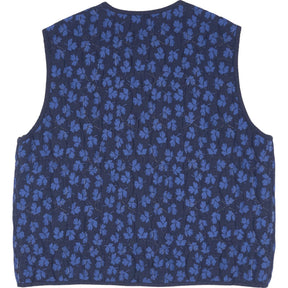 YMC Blue Floral Quilted Vest XS