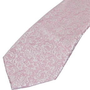 Moss Pink Patterned Pure Silk Tie