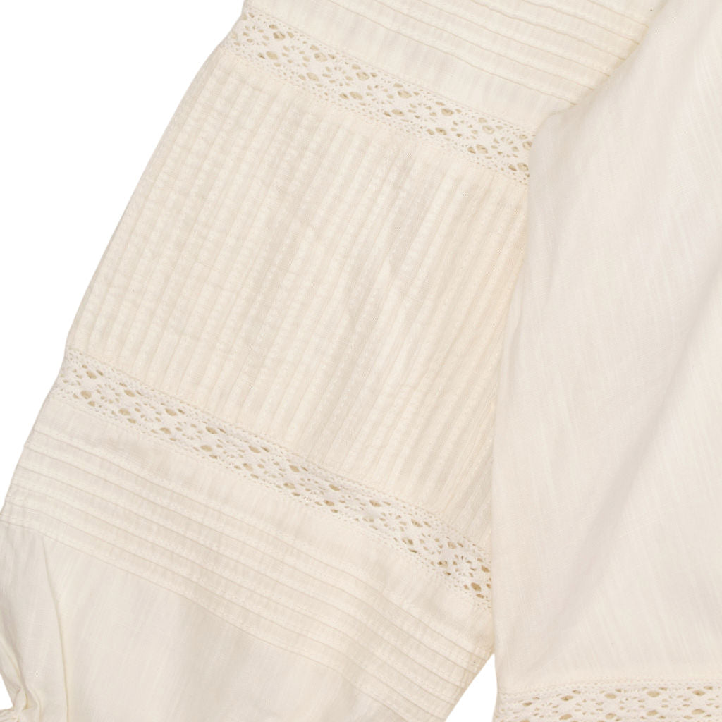 WYSE White Lace Trim Blouse