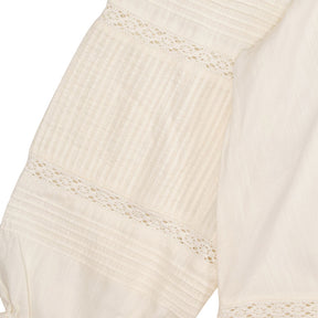 WYSE White Lace Trim Blouse