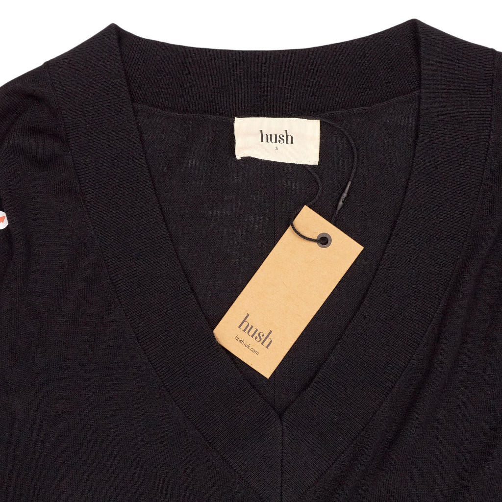 Hush Black Bonnie Relaxed V Jumper