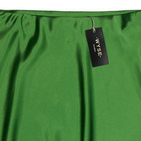 Wyse Clover Green Kendall Satin Skirt