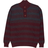 Vintage Allen Solly Burgundy Striped Merino Blend Sweater