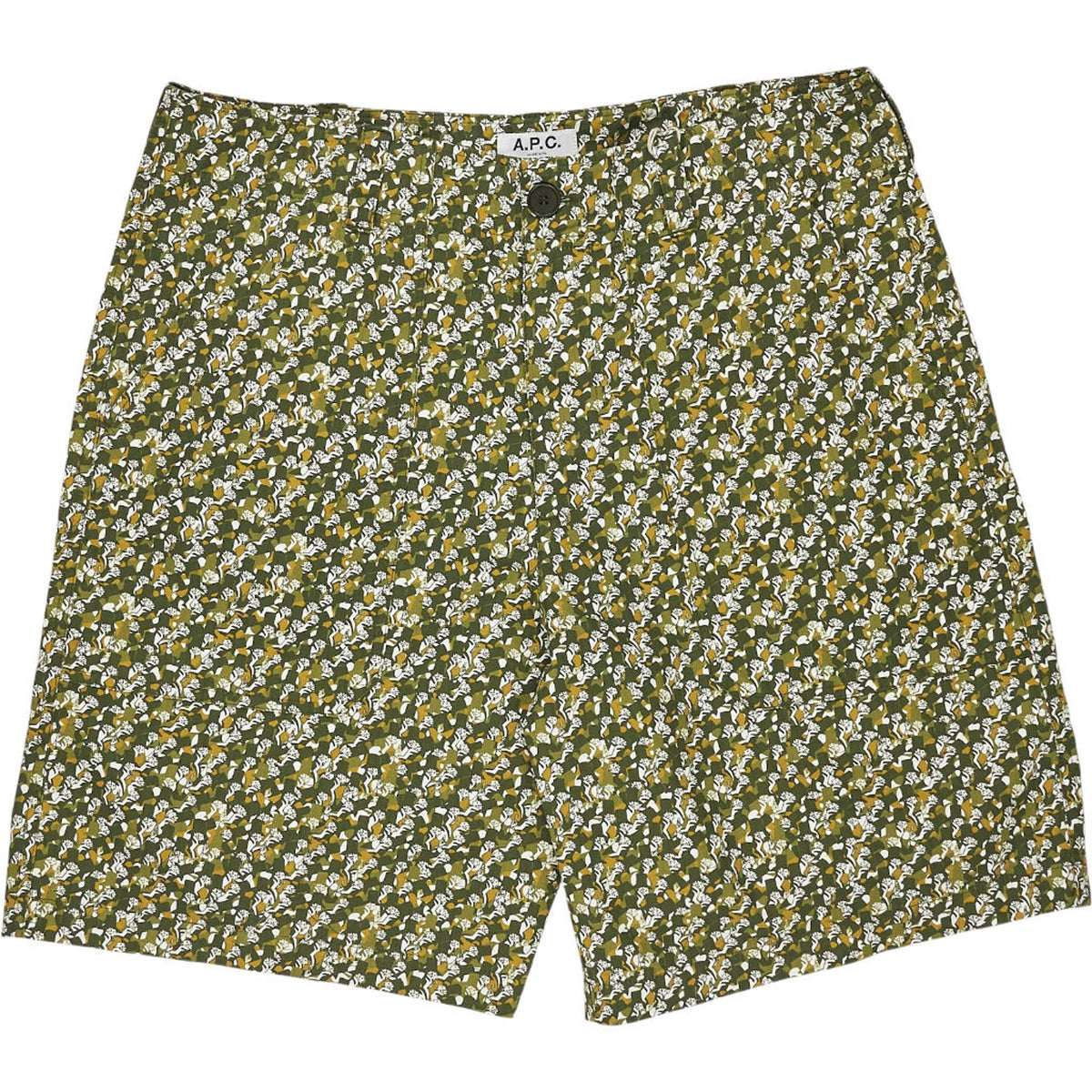 A.P.C. Khaki Floral Print Barry Shorts