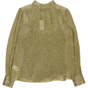 WYSE  Gold Shimmer Mila Silk Blend Blouse
