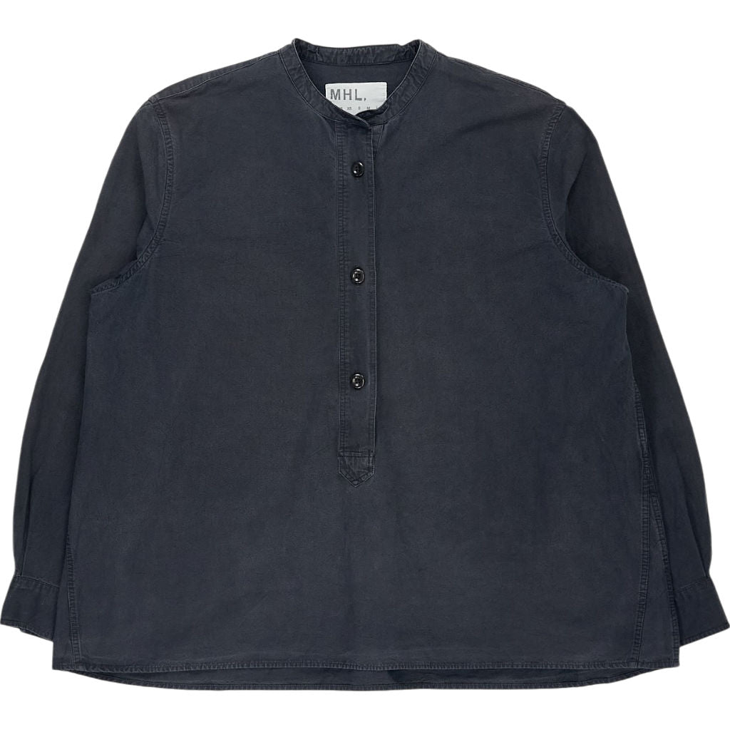 MHL Black Cotton Linen Top