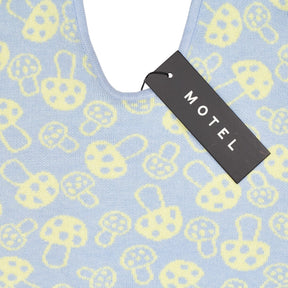Motel Blue Mushroom Knit Top