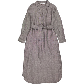 NRBY Grey Linen Belted Shirt Dress