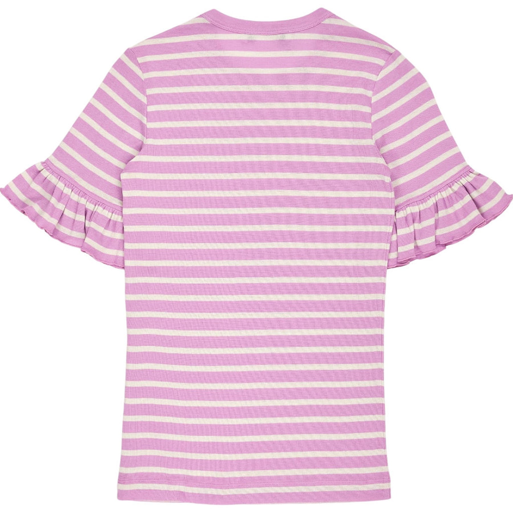 NRBY Bea Pink Striped Ruffle Top