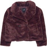 Pull & Bear Burgundy Faux Fur Jacket