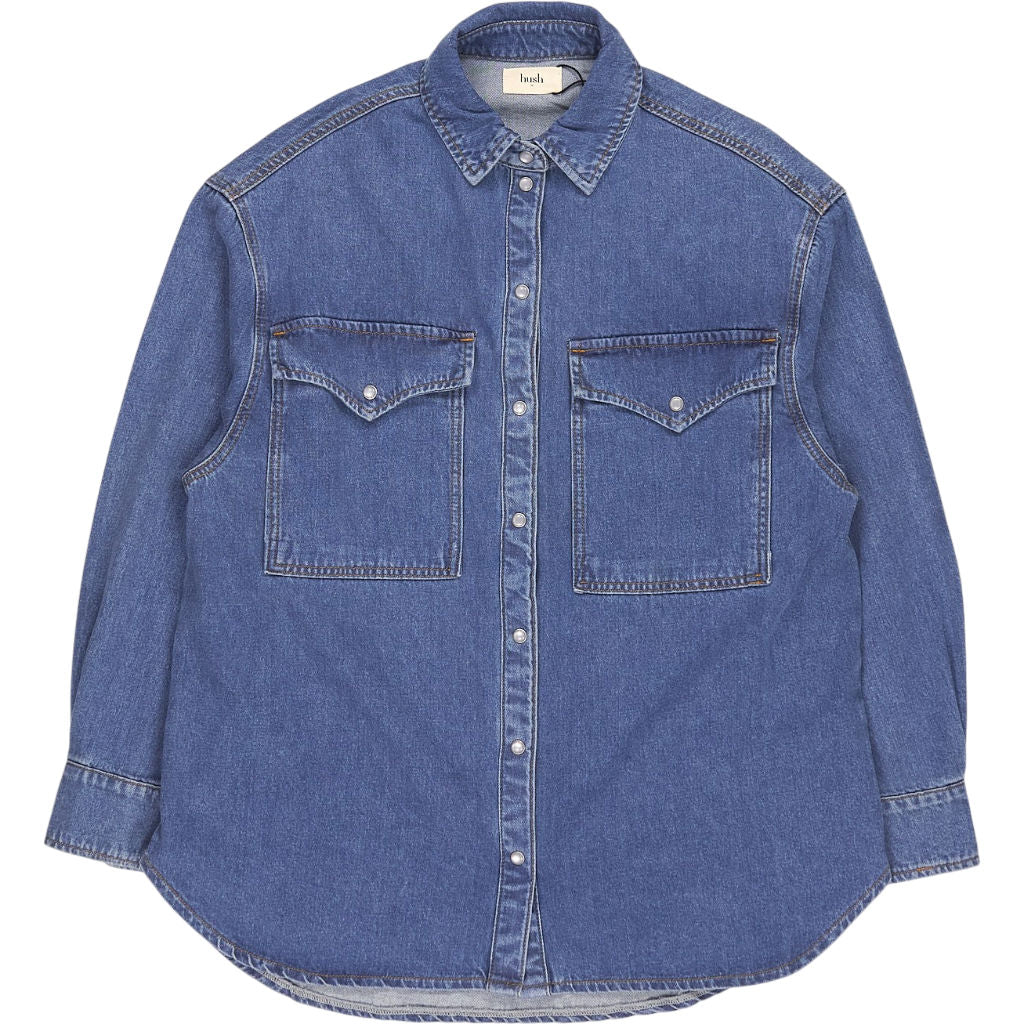 Hush Blue Davina Oversized Denim Shirt