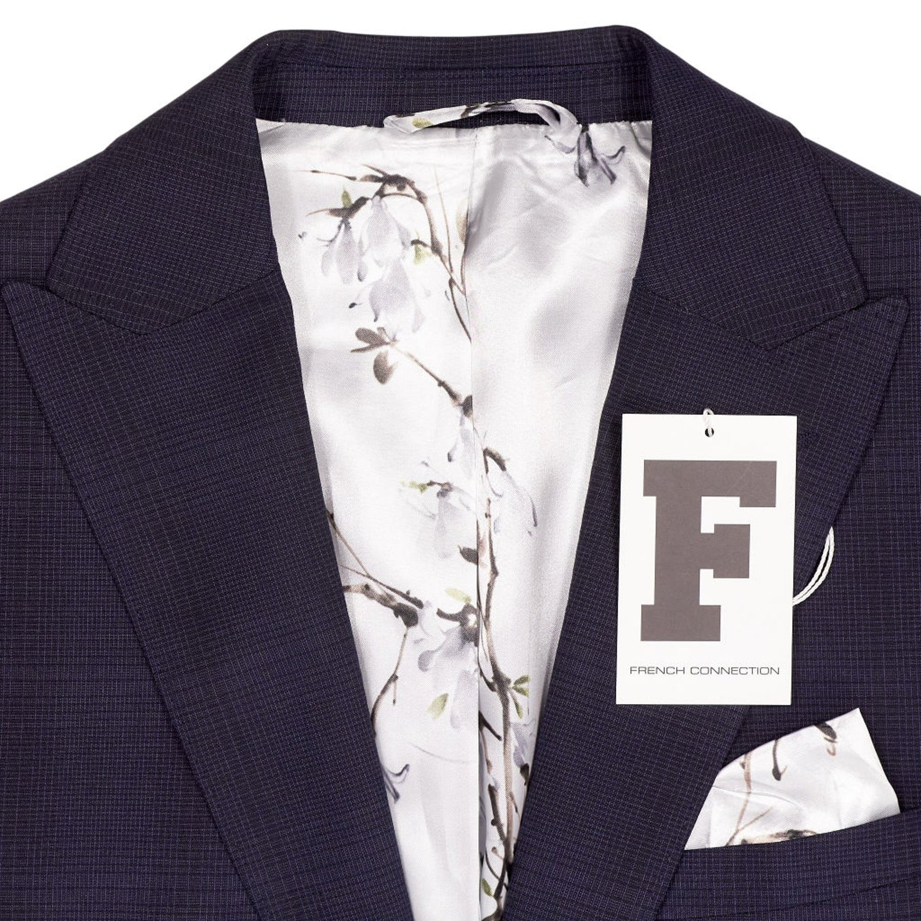 French Connection Navy Check Suit Jacket