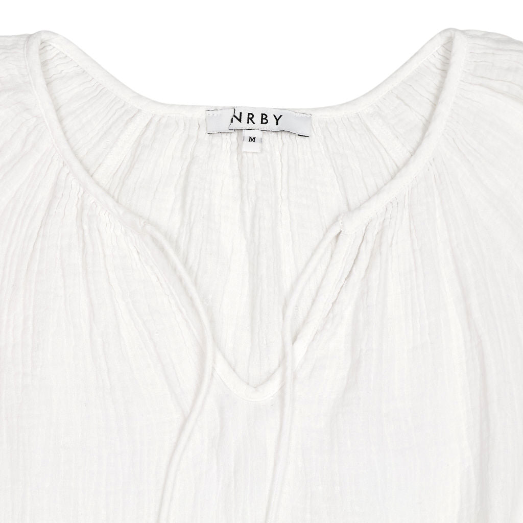 NRBY White Crinkle Cotton Blouse
