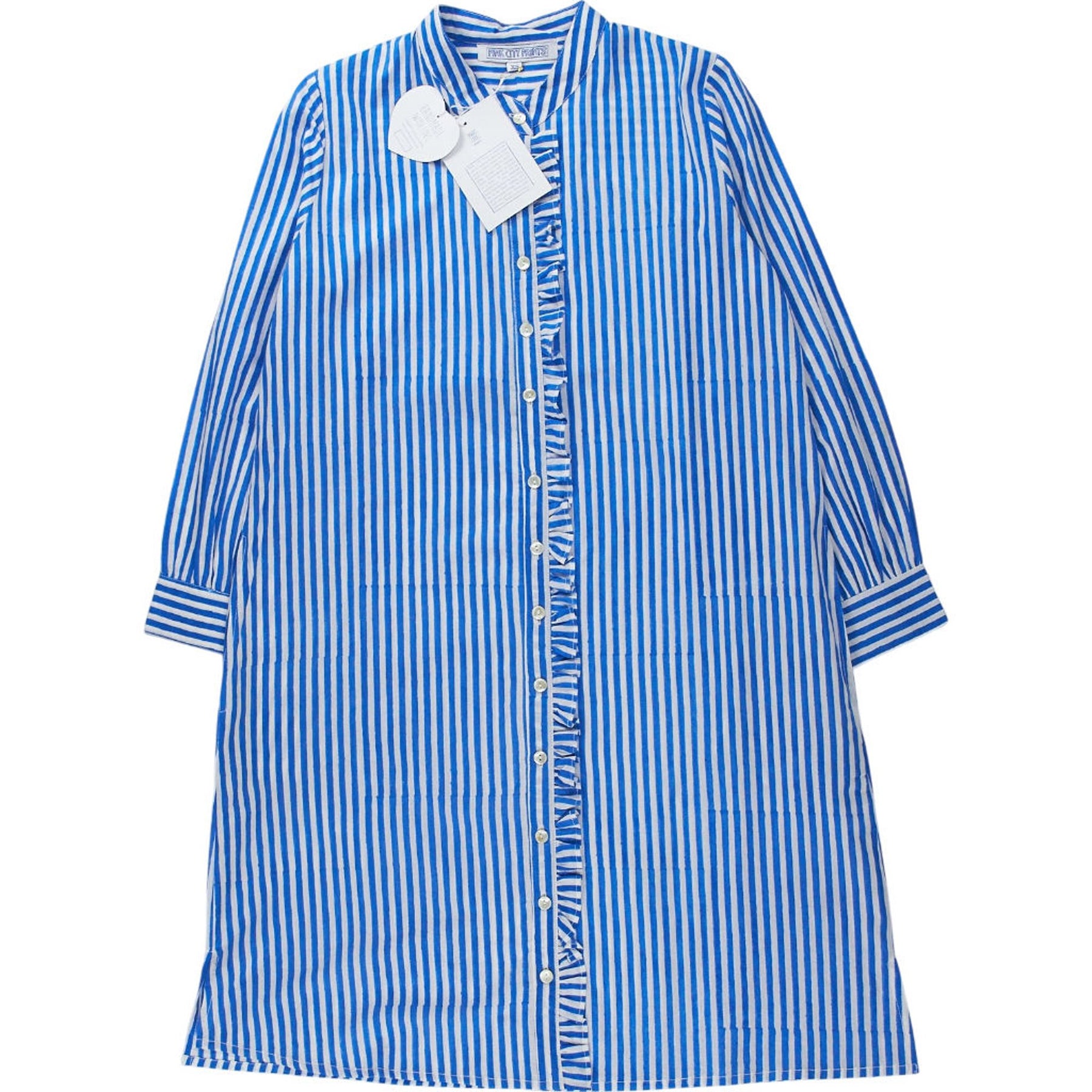Pink City Prints Blue Striped Dress XS | Shop from Crisis Online Pink City Prints Blue Striped Dress XS | Shop from Crisis Online