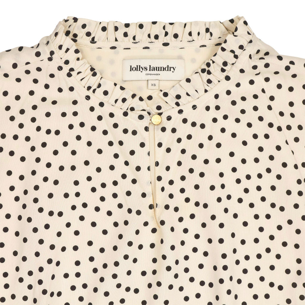 Lollys Laundry Cream Black Polka Dot Tiered Dress