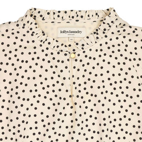 Lollys Laundry Cream Black Polka Dot Tiered Dress