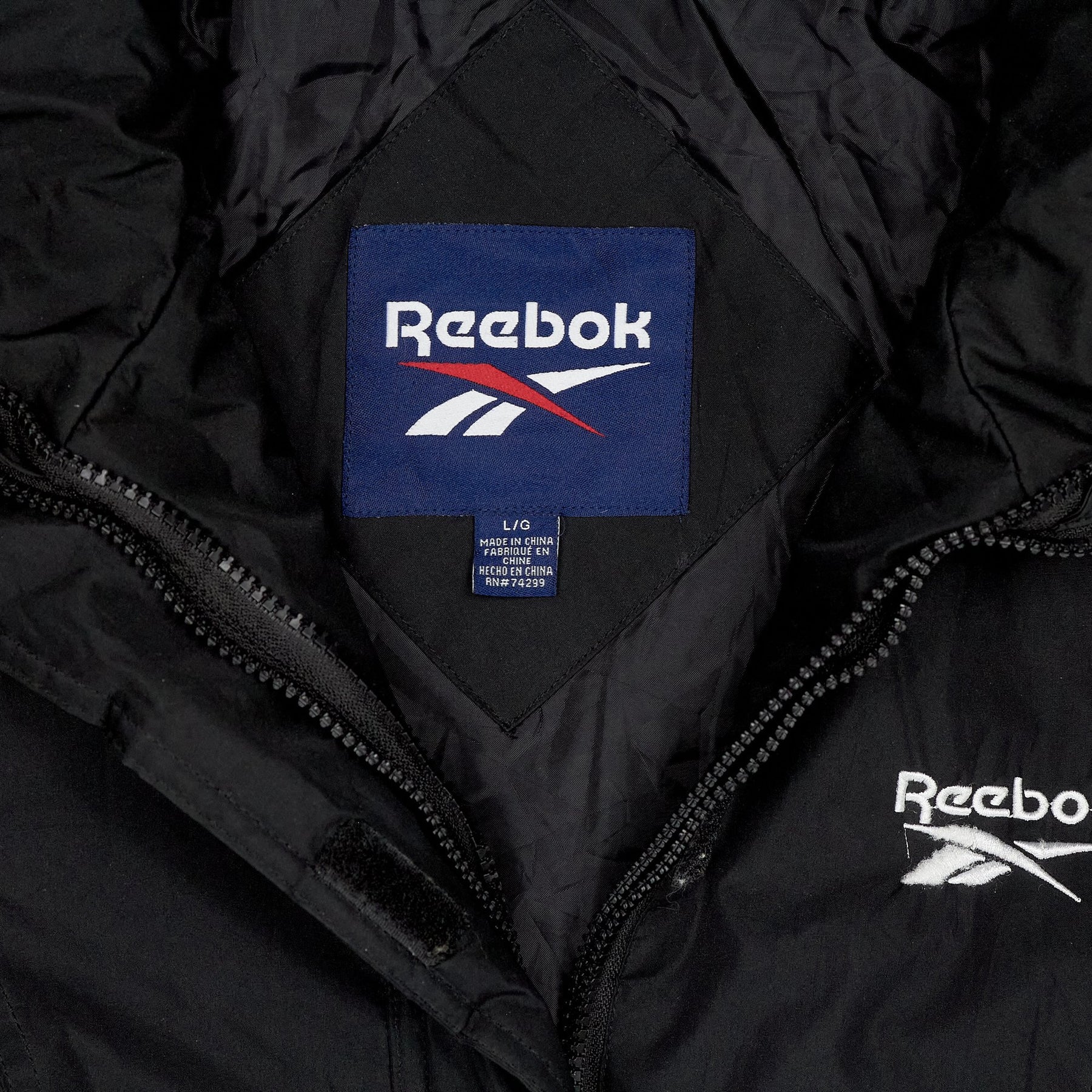 Vintage Reebok Black Hooded Jacket