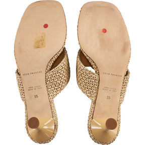 Dear Frances Beige Woven Sandals