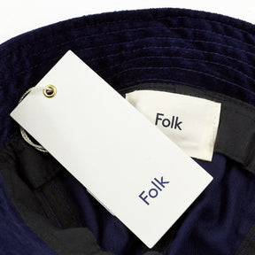Folk Navy Velvet Bucket Hat