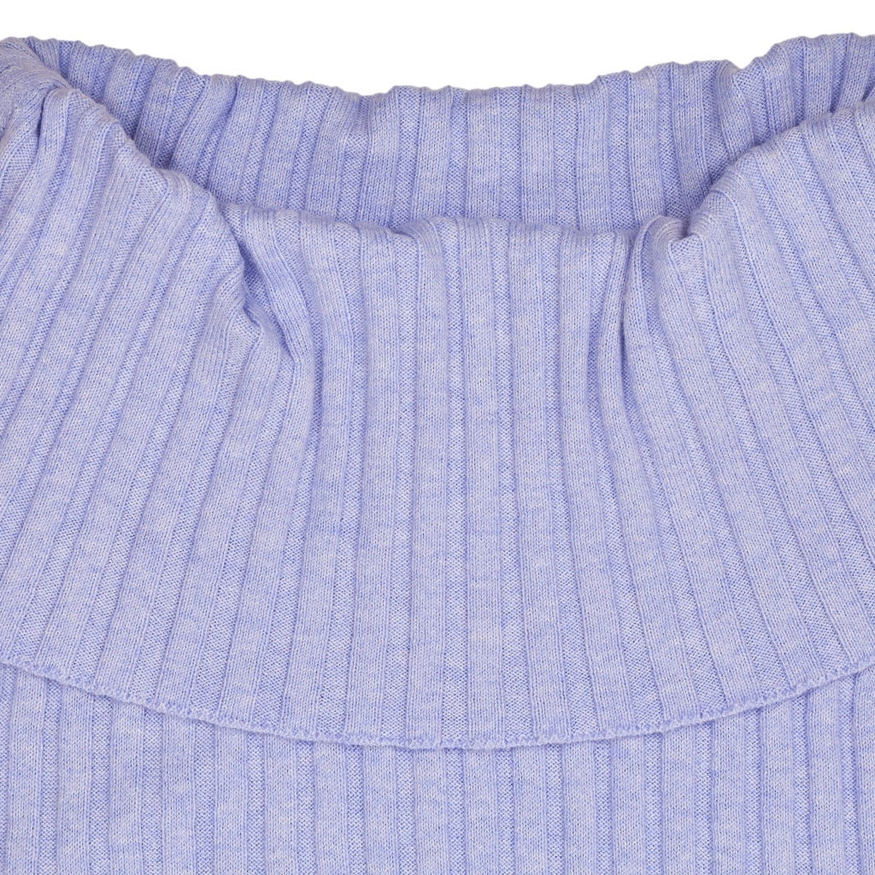 NRBY Blue Ribbed Off-Shoulder Jumper
