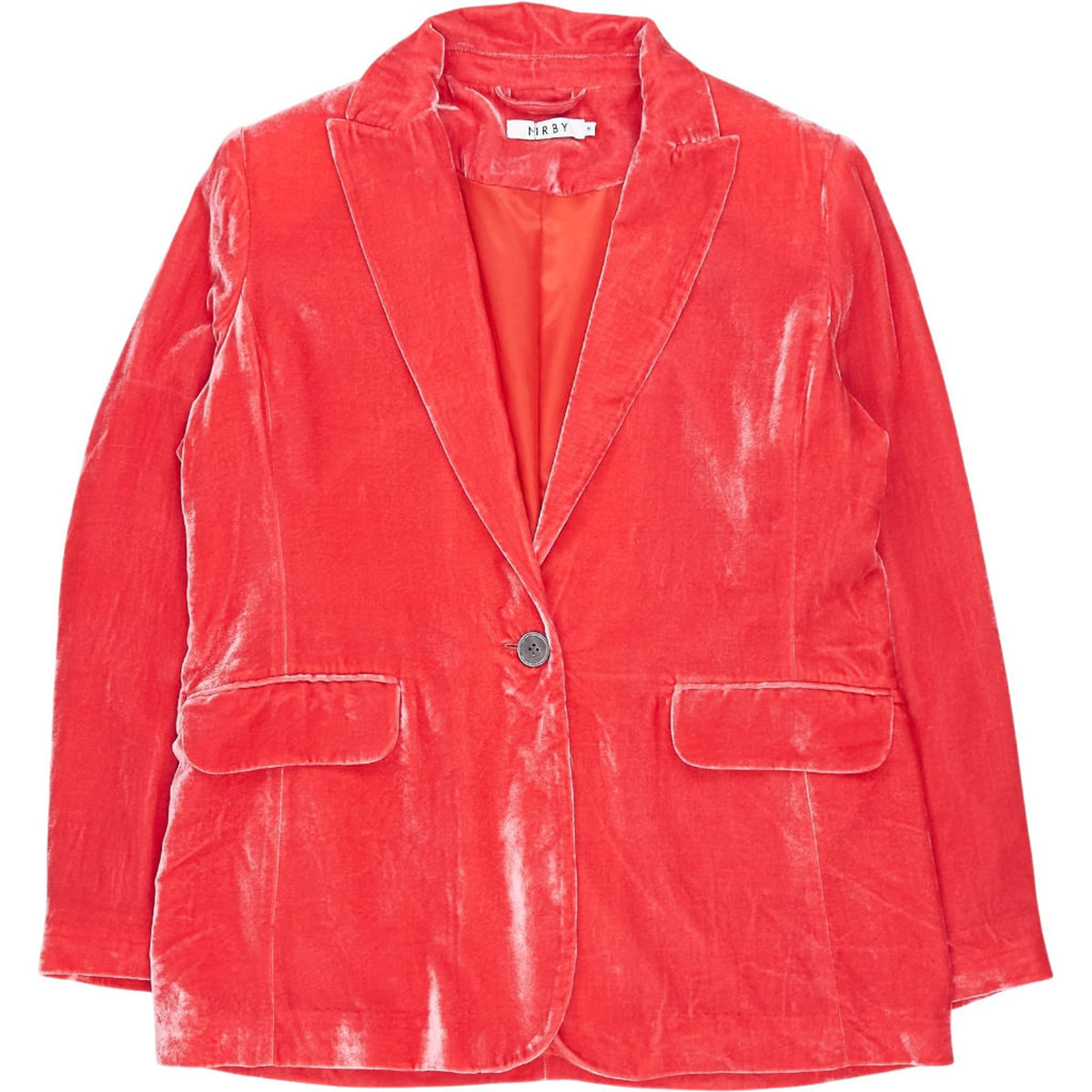NRBY Orange Velvet Blazer Jacket