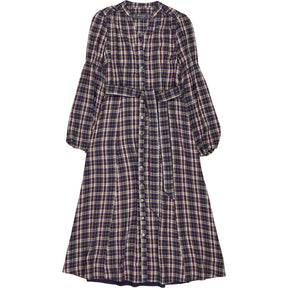 Wyse Multi Cota Check Belted Dress