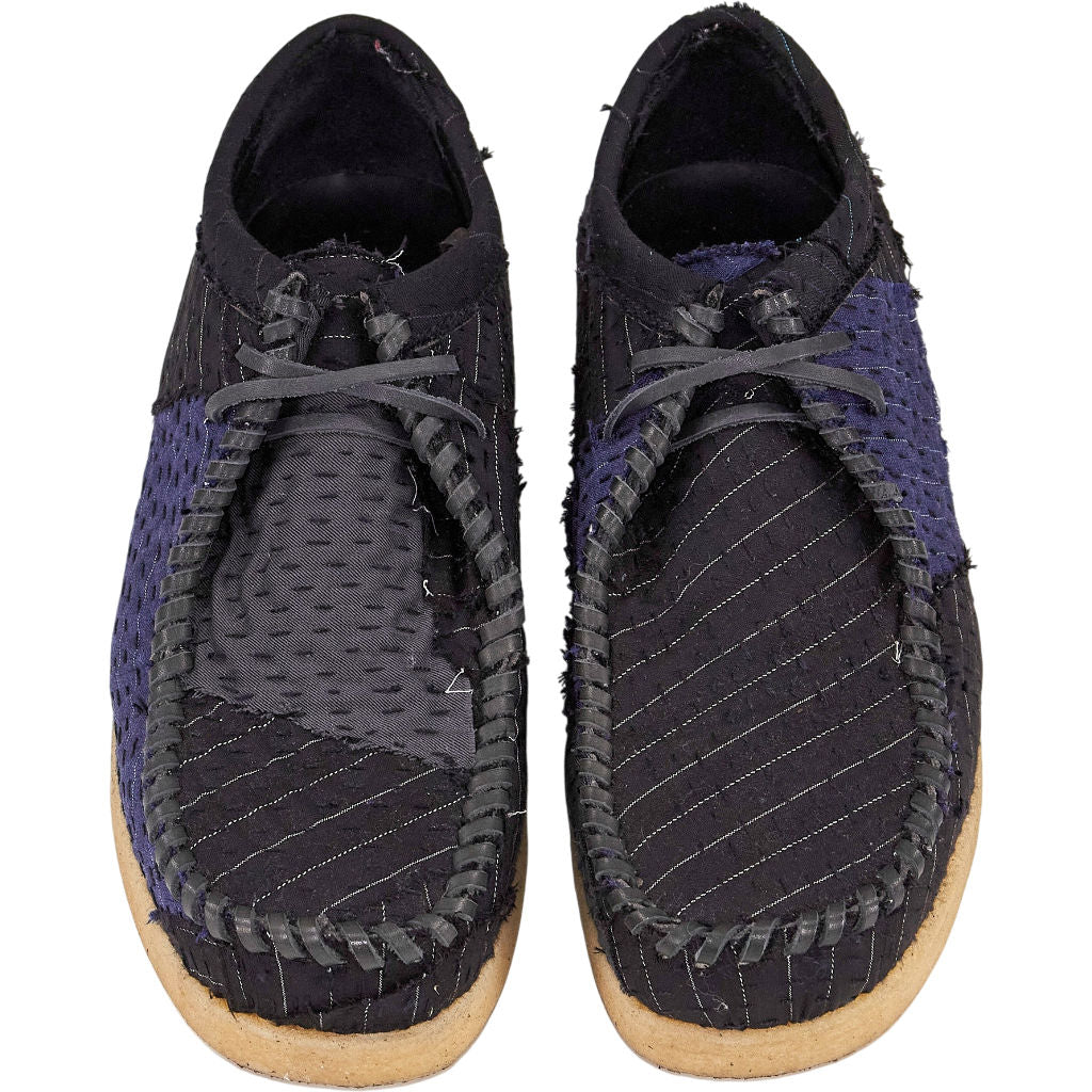 By Walid Black Blue Moccasin Shoes